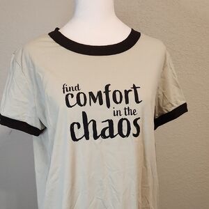 Lularoe Liv Beige T-Shirt with Dark Brown Trim NWT Size Medium